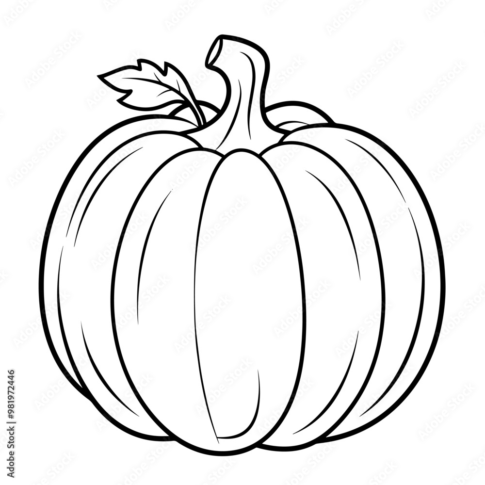 Wholesome pumpkin outline icon in vector format for autumn designs. Wholesome pumpkin outline icon in vector format for autumn designs.