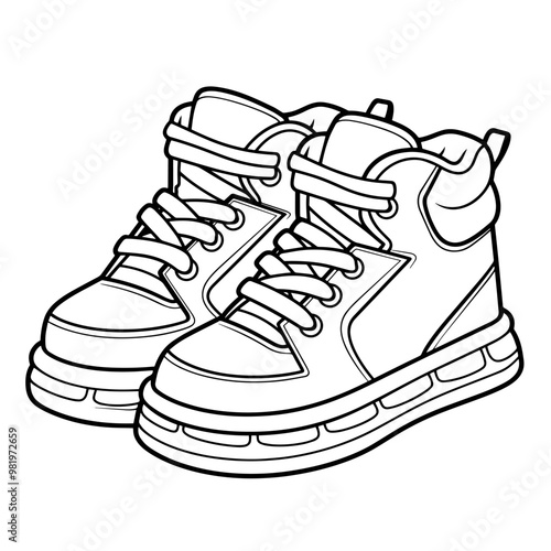 Sleek shoes outline icon in vector format for footwear designs.