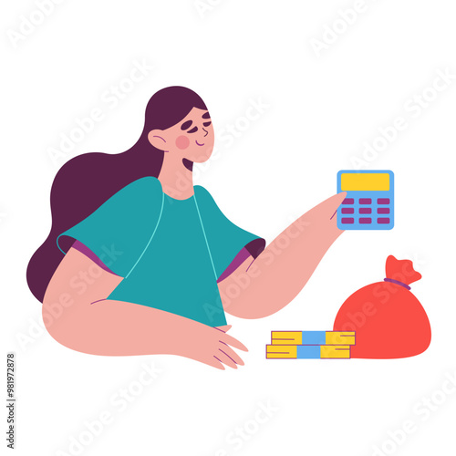 Girl counting money