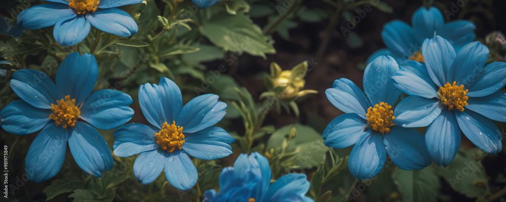 Blue Flowers in Bloom Blue Flowers in Bloom