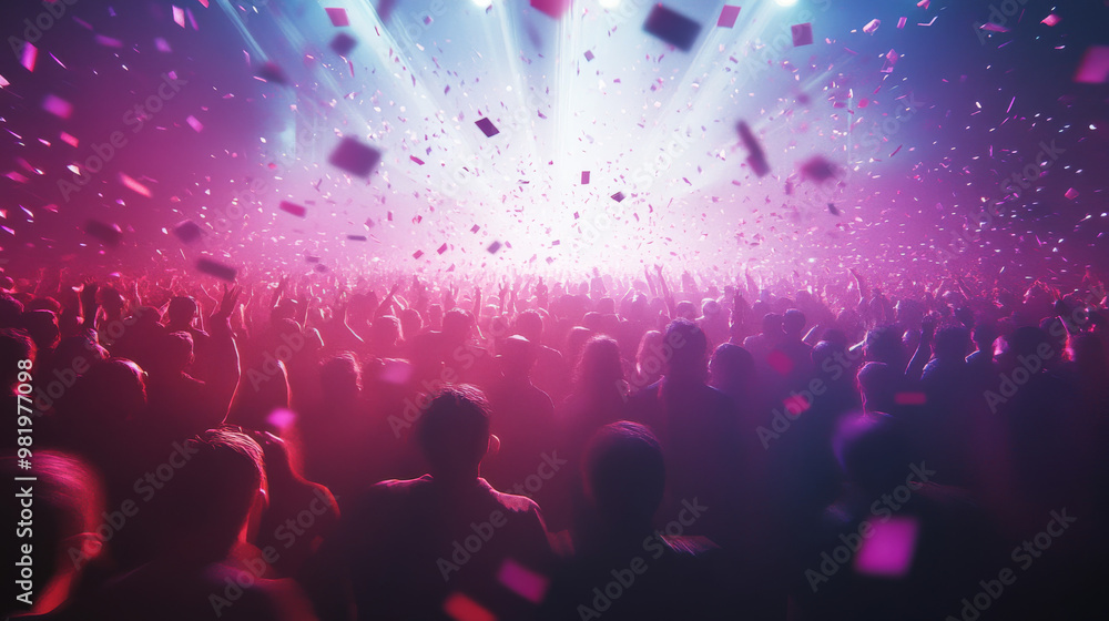 A vibrant crowd pulsates with energy at a concert, where a live band captivates the audience with a dynamic performance. The atmosphere is electric, filled with the sounds of rock music as fans dance A vibrant crowd pulsates with energy at a concert, where a live band captivates the audience with a dynamic performance. The atmosphere is electric, filled with the sounds of rock music as fans dance