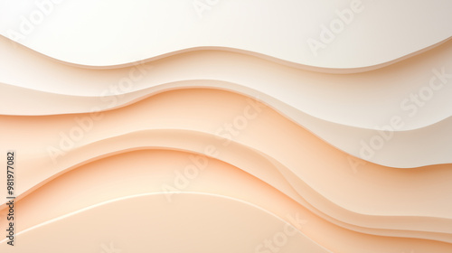 Wallpaper Mural A digital illustration featuring overlapping layers of paper in various shades of white and peach. Torontodigital.ca