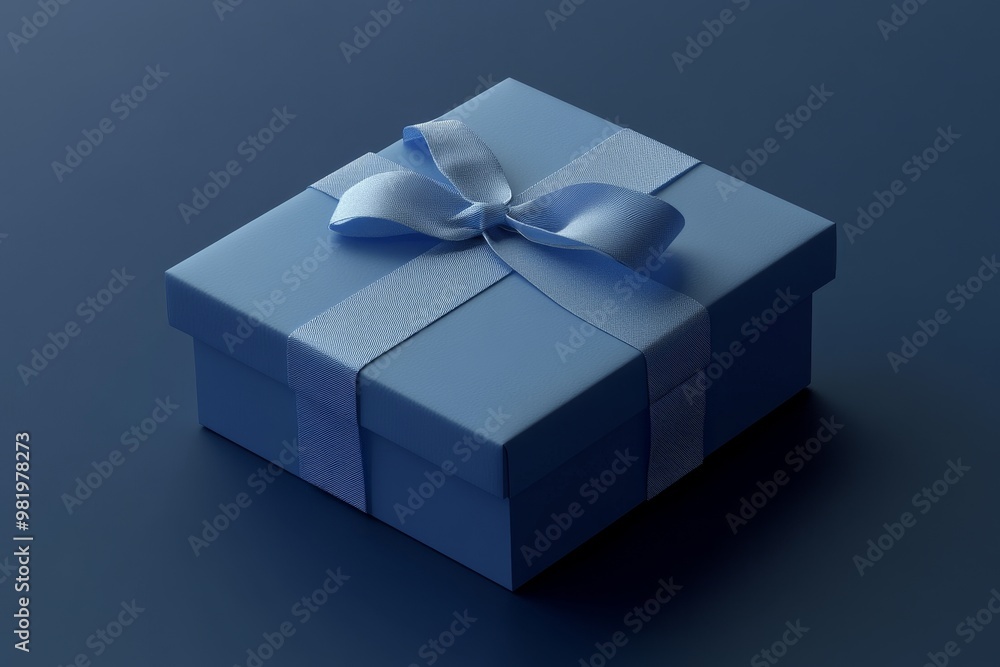 Blue gift box with a blue ribbon. Blue gift box with a blue ribbon.