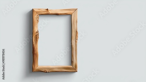 A rustic wooden frame on a light wall, perfect for adding a touch of natural elegance to any decor or artwork display.