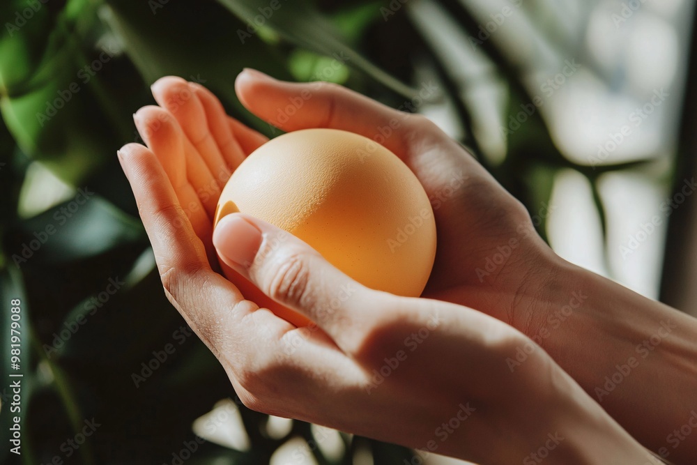 A pair of hands softly squeezing a stress-relief orb, embodying the release of tension and anxiety. A pair of hands softly squeezing a stress-relief orb, embodying the release of tension and anxiety.