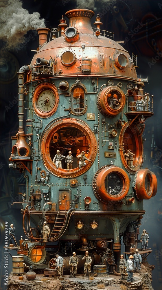 Steampunk Machine: A Detailed Model of Industrial Fantasy Steampunk Machine: A Detailed Model of Industrial Fantasy