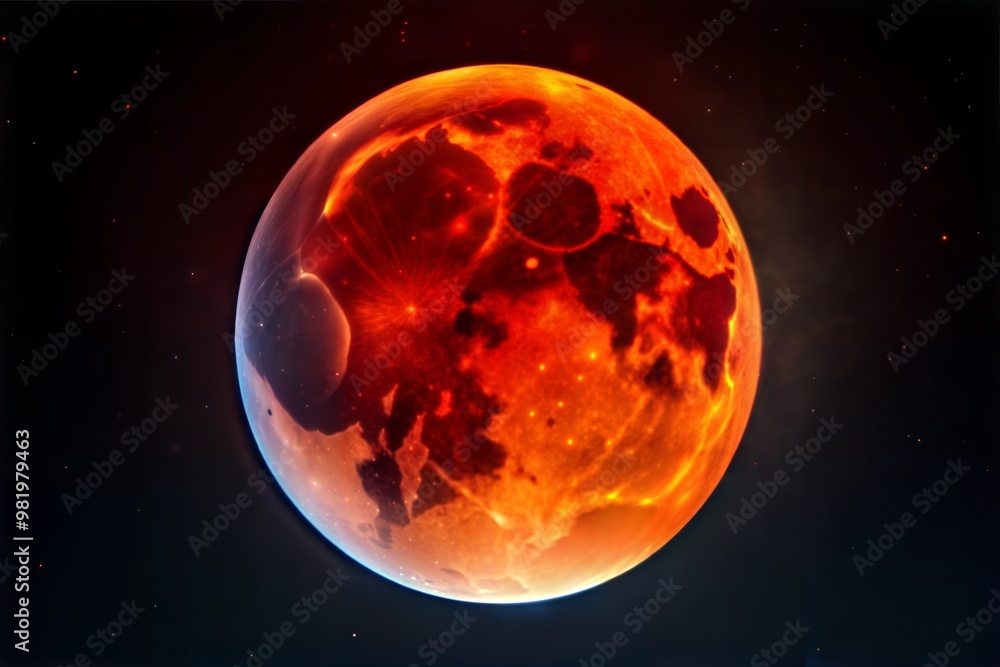Close-up of blood moon glowing in night sky Close-up of blood moon glowing in night sky