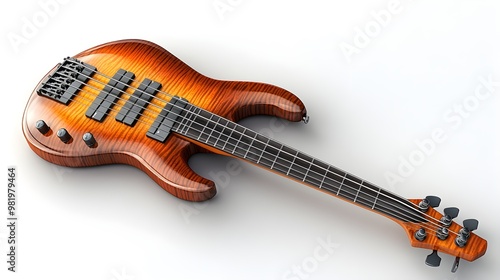 Ultra-detailed, realistic bass guitar image in high resolution for music instrument marketing