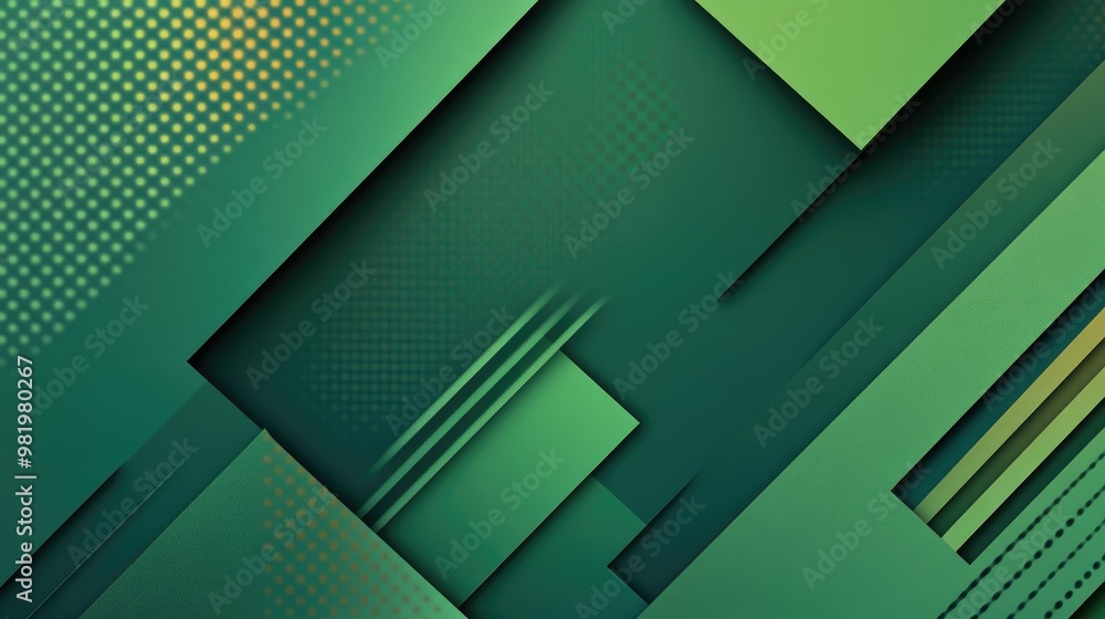 Abstract green geometric design with layered shapes. Abstract green geometric design with layered shapes.