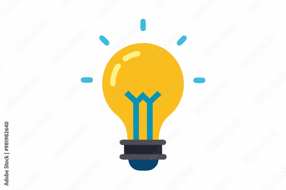 Minimalist vector illustration of a glowing light bulb with bright rays symbolizing creativity, innovation, and ideas. Ideal for business, technology, education, and inspiration-themed projects Minimalist vector illustration of a glowing light bulb with bright rays symbolizing creativity, innovation, and ideas. Ideal for business, technology, education, and inspiration-themed projects