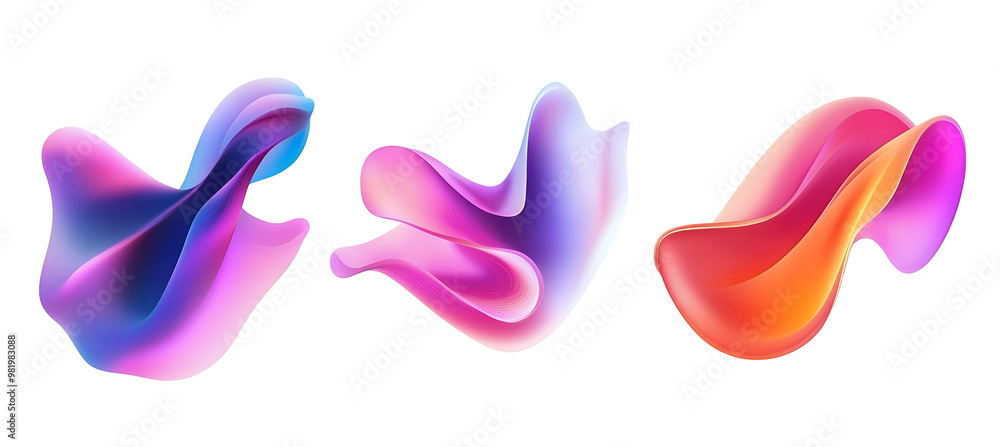 Abstract colorful shapes in shades of pink, blue, and orange. Transparent Background Abstract colorful shapes in shades of pink, blue, and orange. Transparent Background