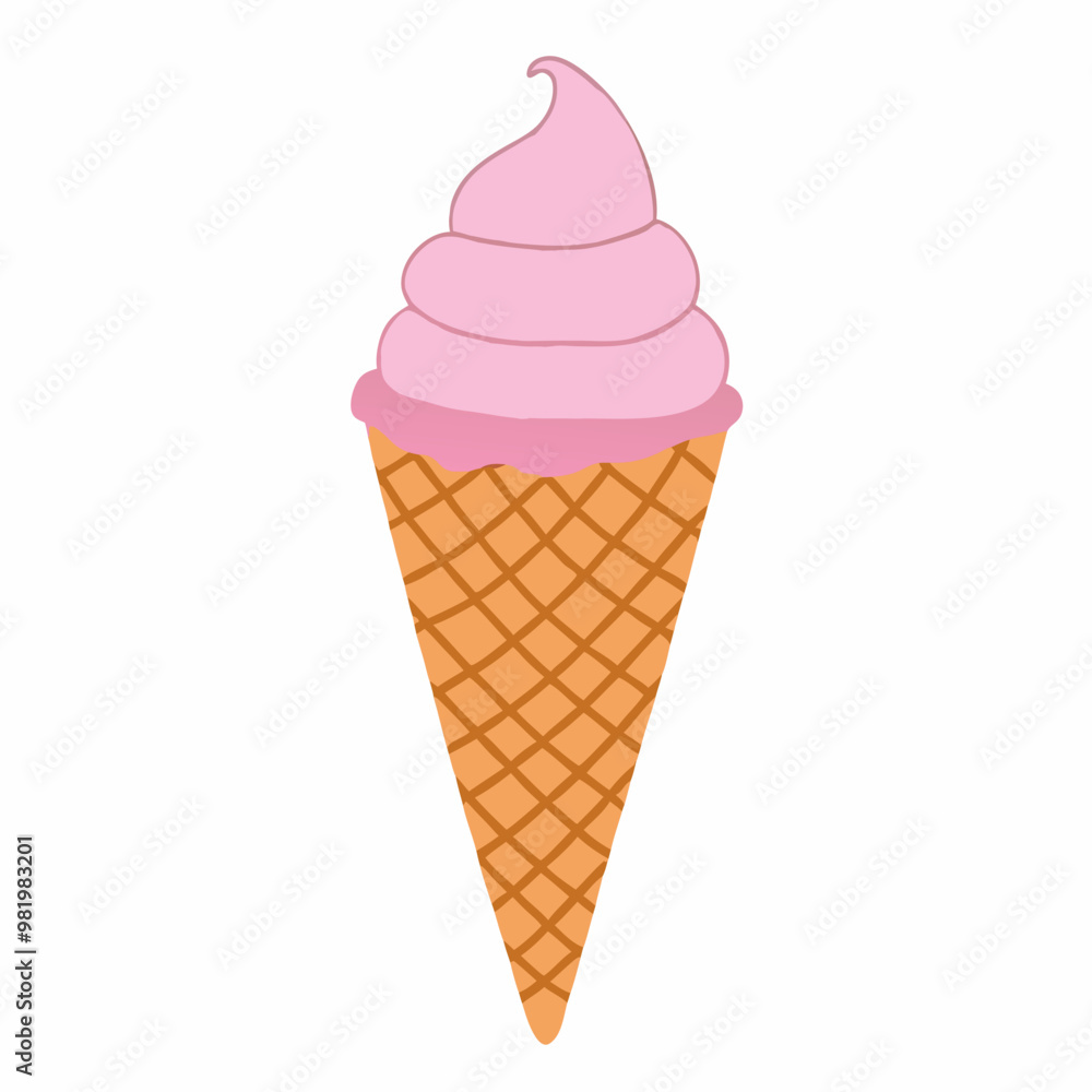 Pink ice cream cone Pink ice cream cone