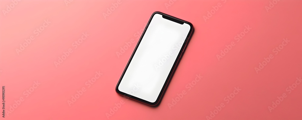 Blank Mobile Phone Mockup Banner on Vibrant Pink Background Blank Mobile Phone Mockup Banner on Vibrant Pink Background
