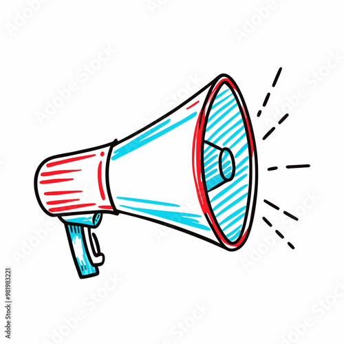 Handrawn megaphone announcement concept