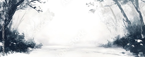 Wallpaper Mural Enchanting Misty Forest Pathway   Mysterious Scenic Landscape in Dreamlike Atmosphere Torontodigital.ca