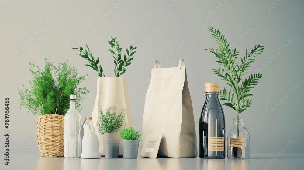 Eco Friendly Products Reusable Bags Glass Bottles and Plants Eco Friendly Products Reusable Bags Glass Bottles and Plants