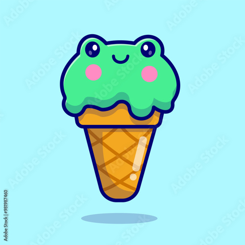 Cute Ice Cream Cone Frog Cartoon Vector Icon Illustration
Food Animal Icon Concept Isolated Premium Vector. Flat
Cartoon Style