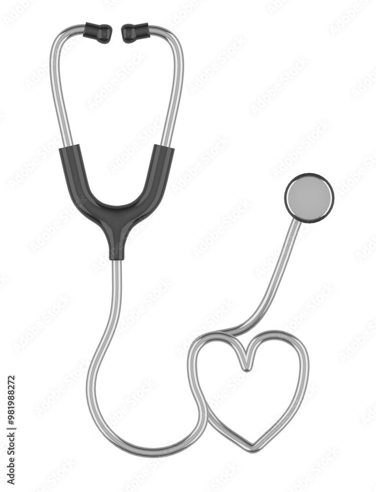 Medical concept. The stethoscope with heart shape on transparent background Medical concept. The stethoscope with heart shape on transparent background