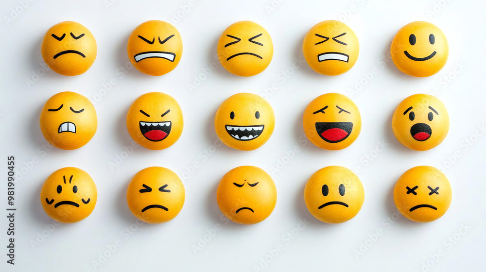 Fototapeta premium 顔文字アイコン素材