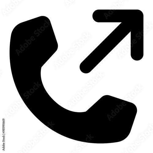 Outcoming Call Icon In Glyph Style. Simple Telephone Symbol Vector Illustration — Pixel-perfect Icon