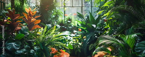 Abundance of Greenery Plants Background at Conservatory