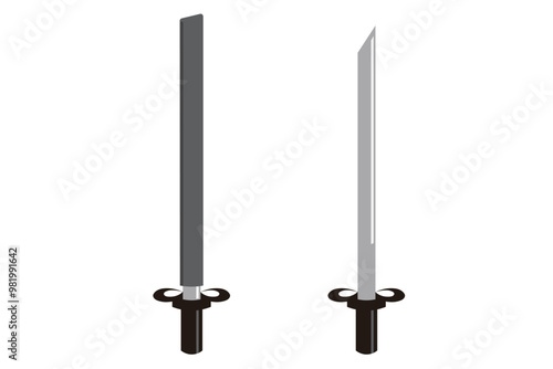 This illustration shows swords.