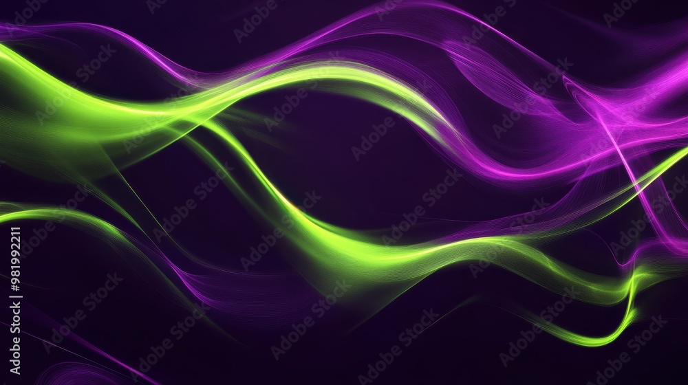 A purple and green wave with a purple and green background A purple and green wave with a purple and green background