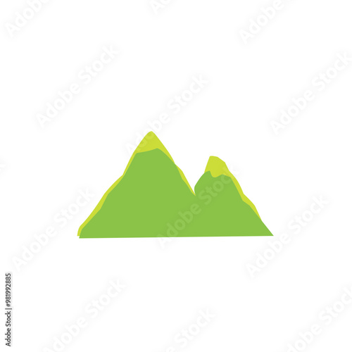 green mountain cartoon vector