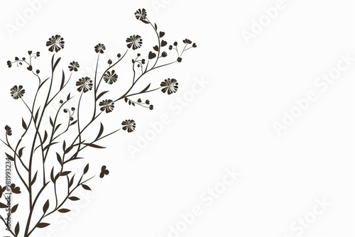 Serene beauty of delicate floral design in a minimalist and abstract composition