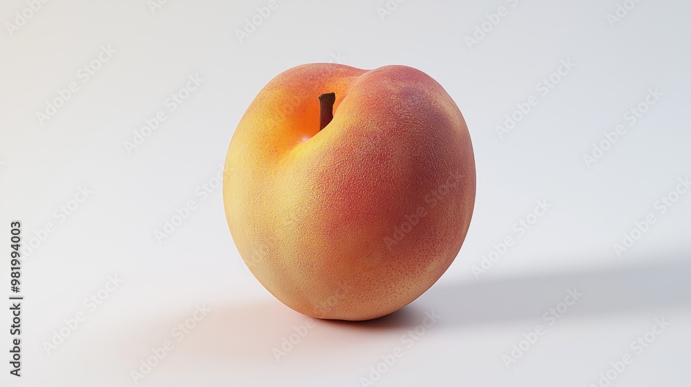 Succulent Peach 3D Model with Fuzzy Skin on White Background Succulent Peach 3D Model with Fuzzy Skin on White Background