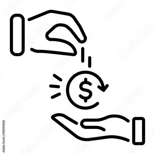 Pay later icon in line style