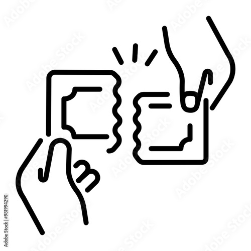 A linear icon of split payment 