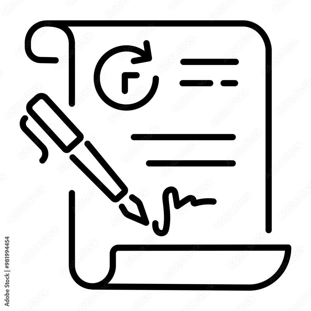 Contract icon in line style