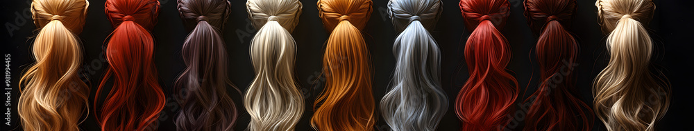 “A Set of Different Hair Colors Displayed on a Black Background with Vibrant Contrast”
“A Set of Different Hair Colors Displayed on a Black Background with Vibrant Contrast”