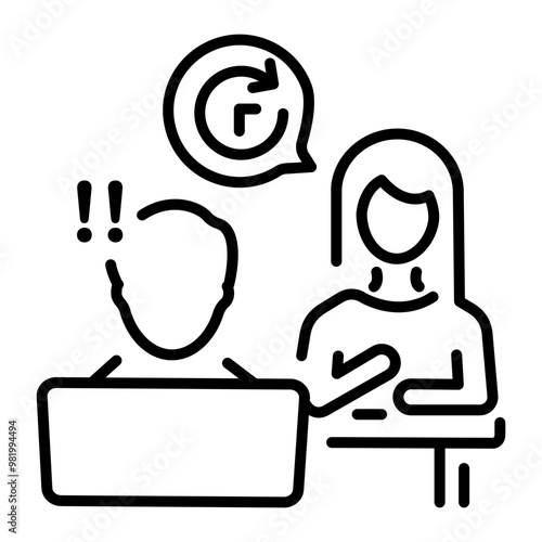 A line icon of payment dispute 