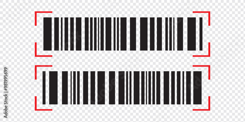Barcode vector design. Realistic bar code icon.