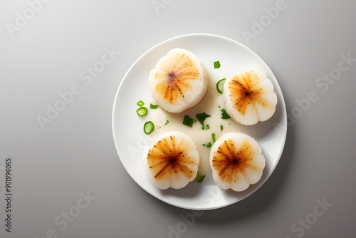 Fresh Scallops Isolated on White Background