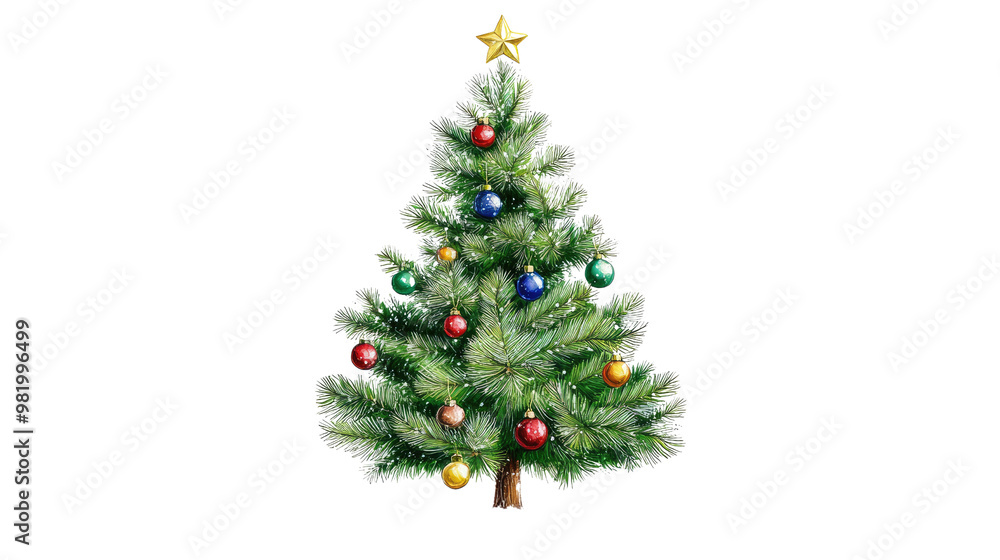 Christmas tree on a white transparent background Christmas tree on a white transparent background