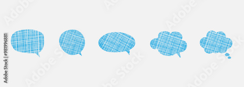 Speech bubble balloon hand drawn.  Conversation message. Dialogue cloud wit textured. Comic cloud 