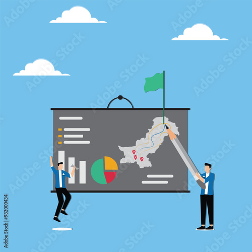 Group discussion to find solution to achieve goal, brainstorming and decision making, team planning concept, Business teammates considering best path for success on chart paper