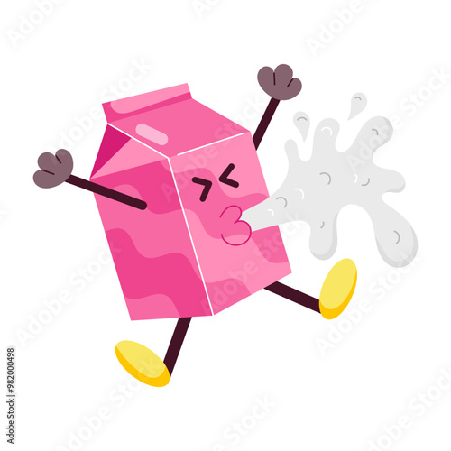 sticker of spitting milk 