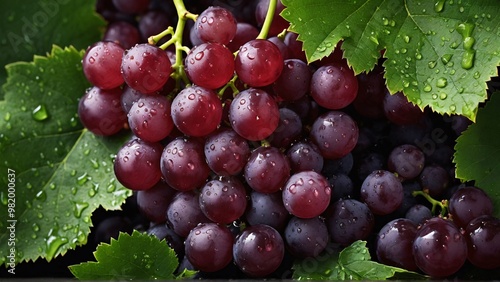 red grapes on vine