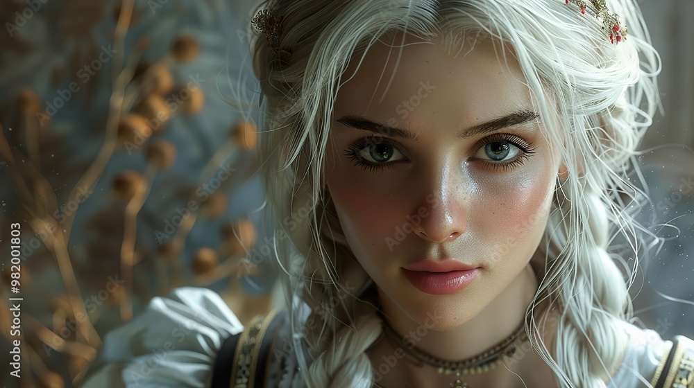Close-up Portrait of a Beautiful Blonde Woman with Blue Eyes Close-up Portrait of a Beautiful Blonde Woman with Blue Eyes