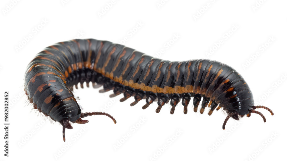 Millipede full body isolate on transparent background Millipede full body isolate on transparent background