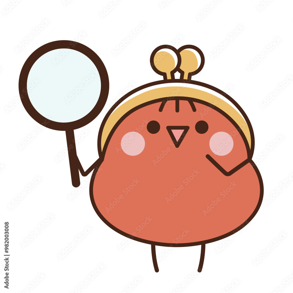 Obraz premium 虫眼鏡を持っているがま口財布