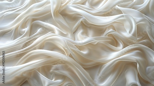 Soft White Silk Fabric Drape Texture - Elegant and Minimalist Background