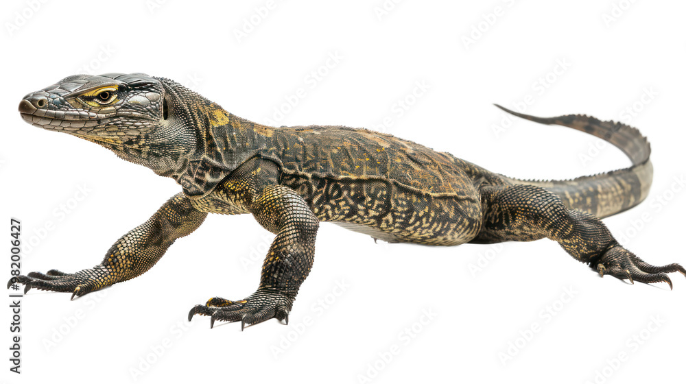 Obraz premium Monitor Lizard full body isolate on transparent background