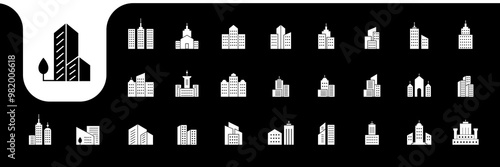 skyscraper building flat icons design vector