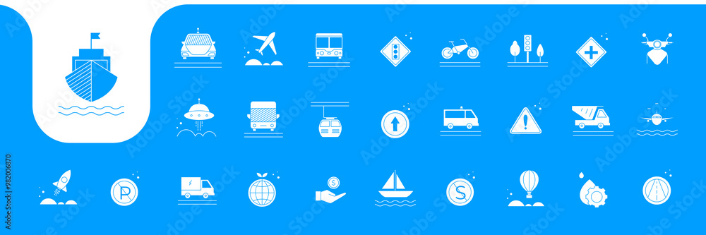 vehicles transportation icons set design vector vehicles transportation icons set design vector