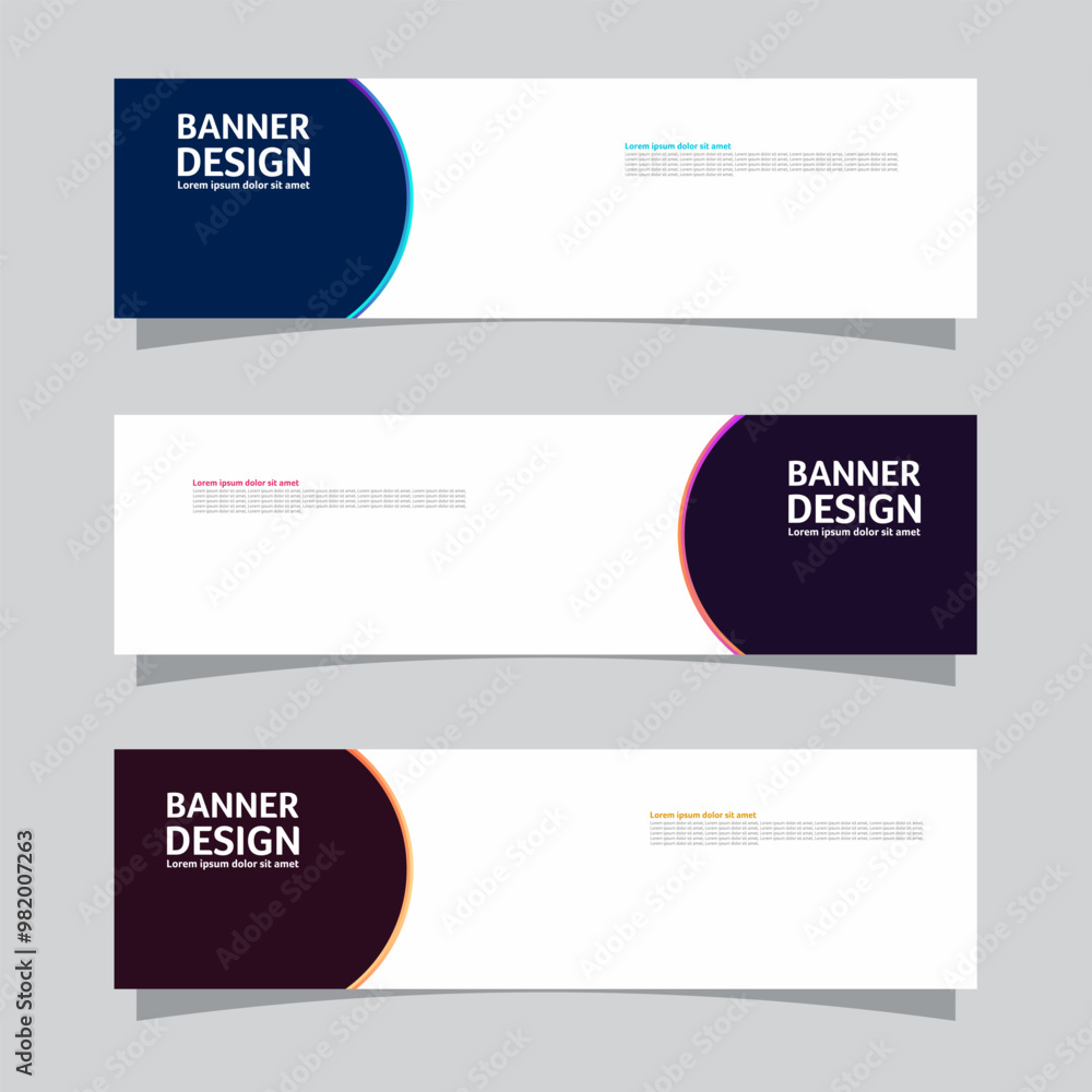 Vector set of landscape banner background design concept. Colorful background business layout template Vector set of landscape banner background design concept. Colorful background business layout template